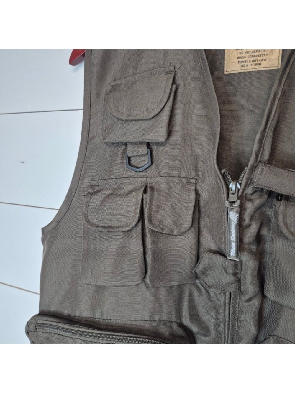 Master Sportsman Mens Outdoor Fishing Vest Size L With Multiple Pockets & Zipper - Picture 4 of 9